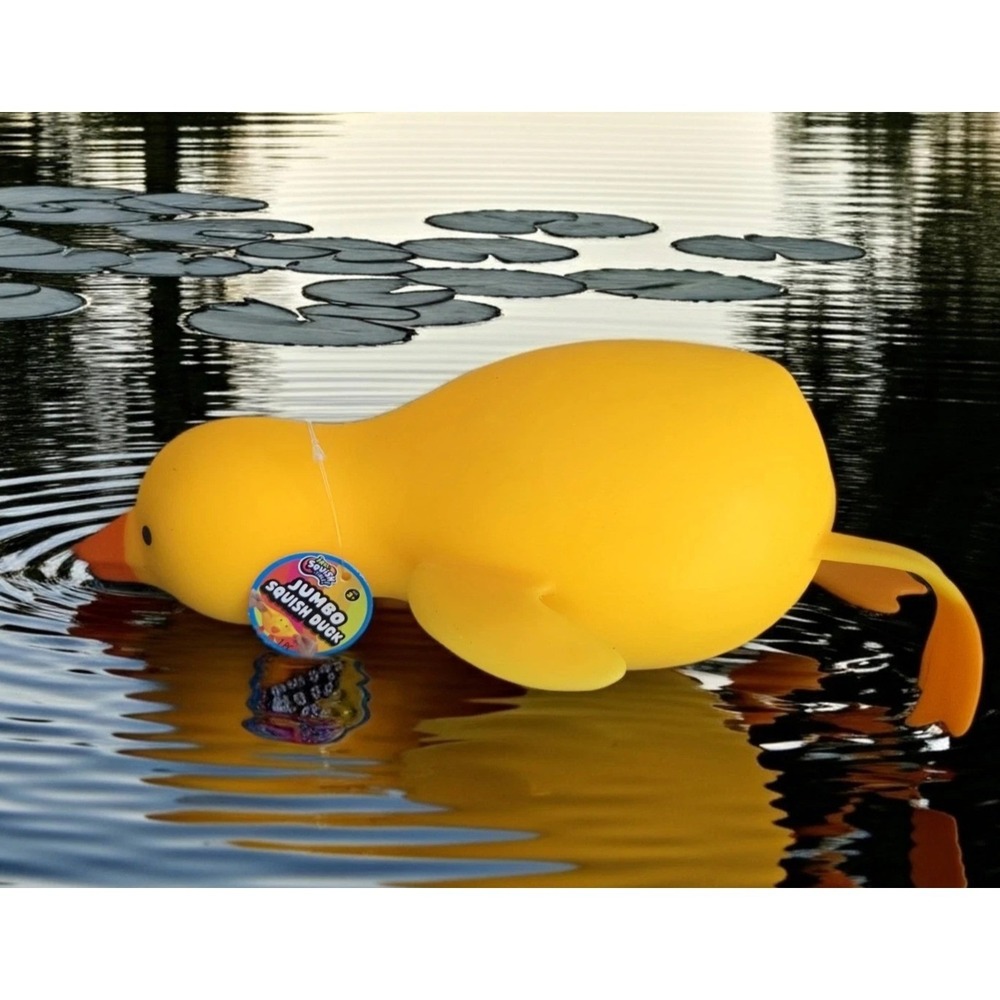 Jumbo Squishy Duck Yellow Laffy Quacks Fidget Toy Squeeze Duckie Viral Tic Tok - Picture 2 of 2